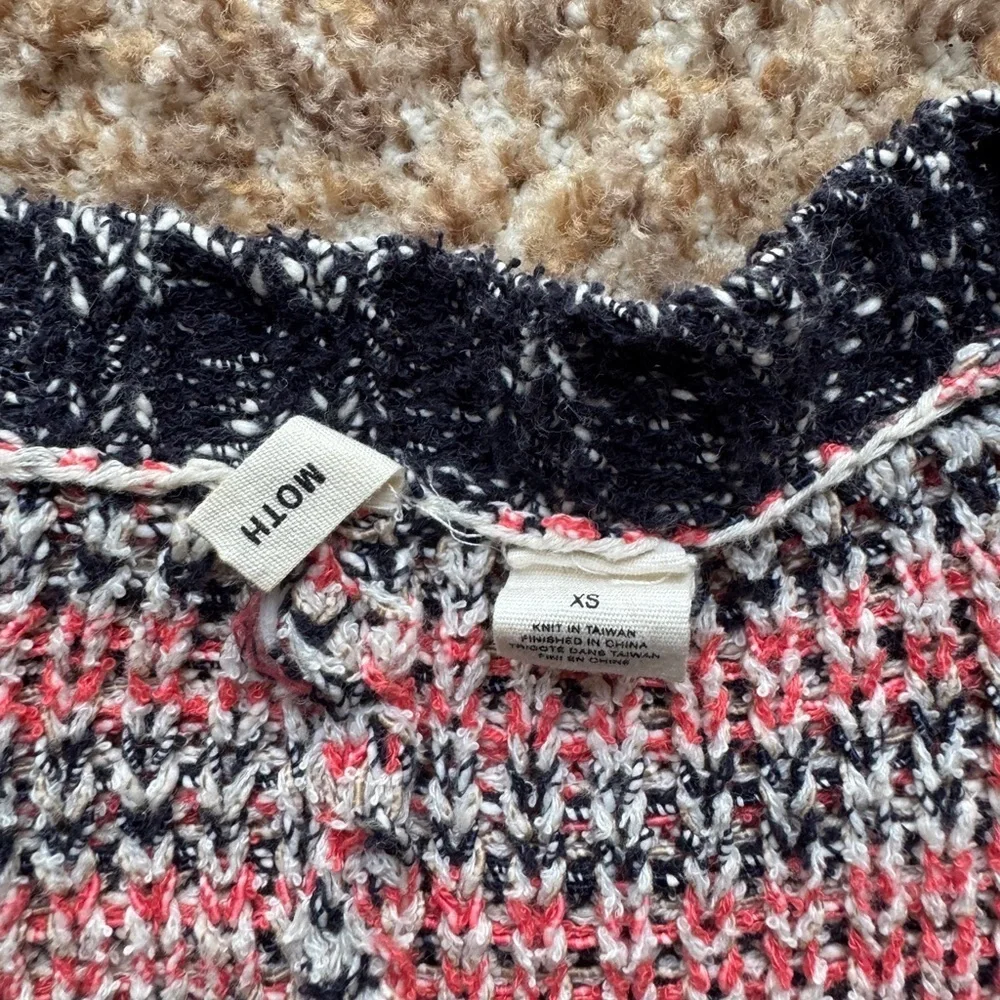 Moth Anthropology Open Front Cardigan 3/4 sleeve with button front size xs - Picture 3 of 3